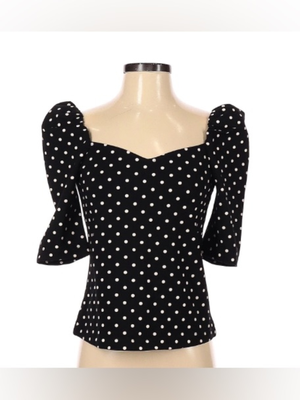 H&M Black Polka Dot Puff Sleeve Top | NWT